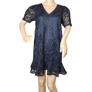 NWT Express Navy lace knit dress.  Size small petite.